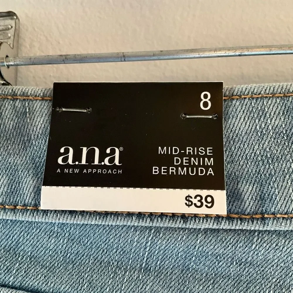 a.n.a. Midrise Denim Bermuda Shorts, 8. Light Wash Jorts up your summer game!